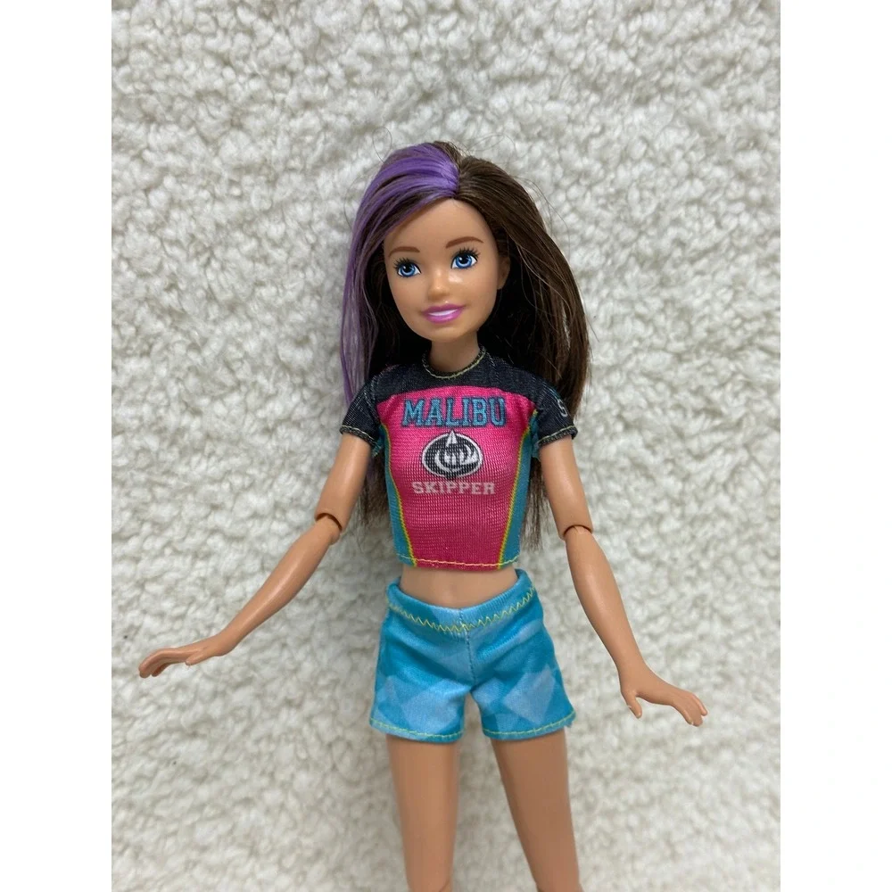 Modern Barbie Skipper Doll Malibu Surf  Purple Hair Articulated Toy